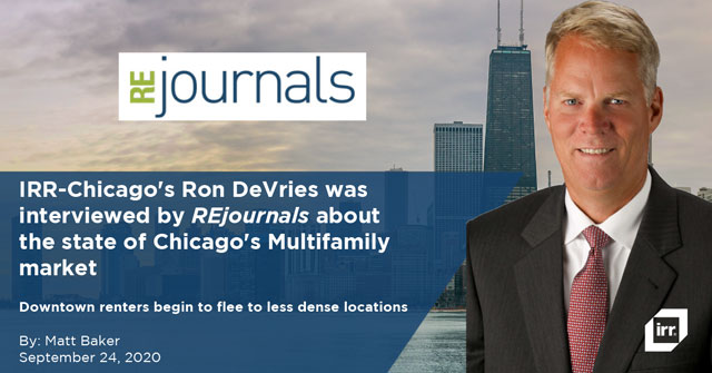 IRR-Chicago's Ron DeVries was interviewed by REjournals about the state of Chicago's Multifamily market