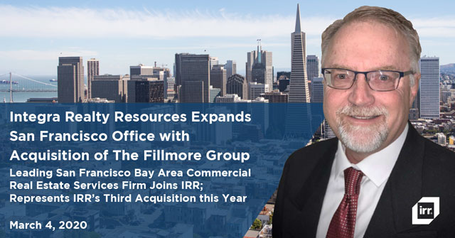 Integra Realty Resources Expands San Francisco Office with Acquisition of The Fillmore Group