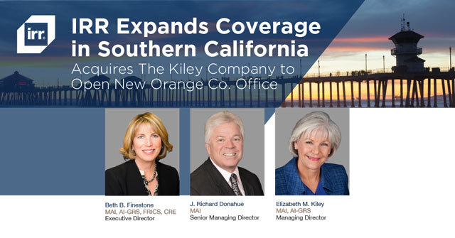 IRR Acquires The Kiley Company to Open New Orange County Office