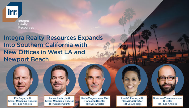 Integra Realty Resources Expands Into Southern California with  New Offices in West LA and Newport Beach