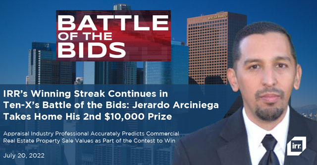 IRR’s Winning Streak Continues in Ten-X’s Battle of the Bids: Jerardo Arciniega, MAI Takes Home $10,000 Prize