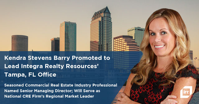 Kendra Stevens Barry Promoted to Lead Integra Realty Resources’ Tampa, FL Office