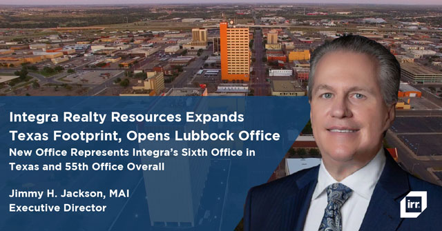 Integra Realty Resources Expands Texas Footprint, Opens Lubbock Office