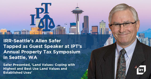 Allen Safer at IPT's at Annual Property Tax Symposium in Seattle, WA