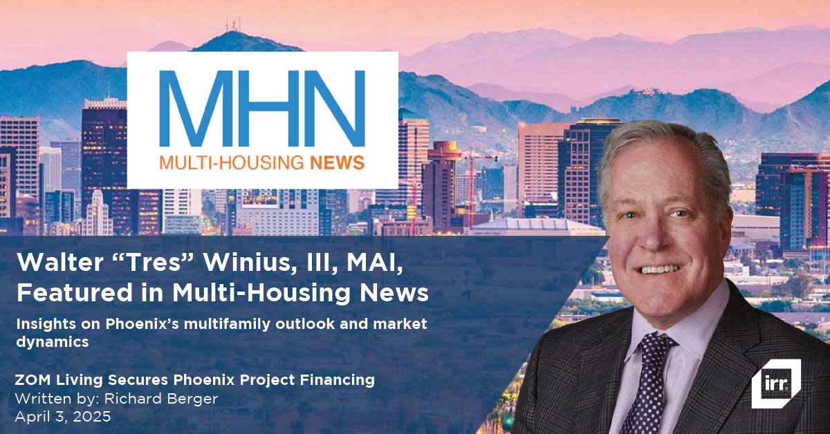 Walter “Tres” Winius, III, MAI, Featured in Multi-Housing News
