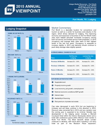 2015 Viewpoint Fort Worth Hospitality Report