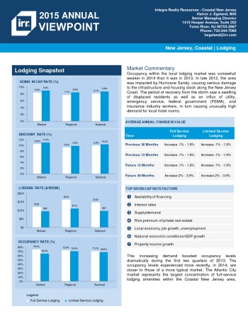 2015 Viewpoint New Jersey Coastal Hospitality Report
