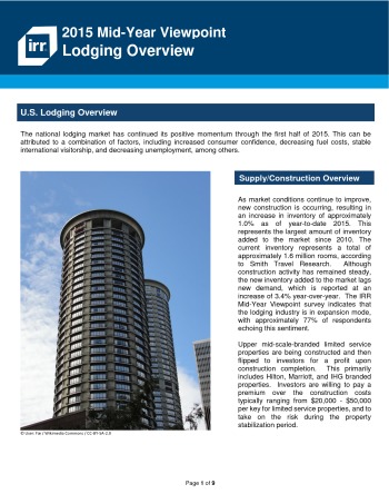 2015 Mid-Year Viewpoint National Hospitality Report