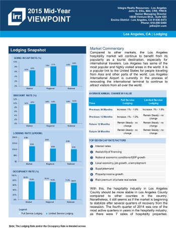 2015 Mid-Year Viewpoint Los Angeles Hospitality Report