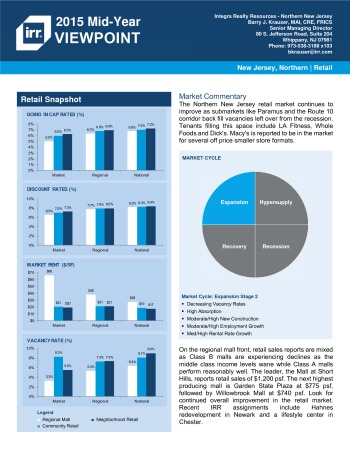 2015 Mid-Year Viewpoint New Jersey Northern Retail Report