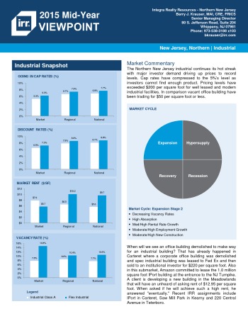 2015 Mid-Year Viewpoint New Jersey Northern Industrial Report