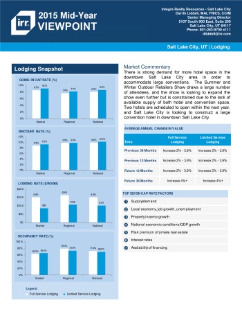 2015 Mid-Year Viewpoint Salt Lake City Hospitality Report