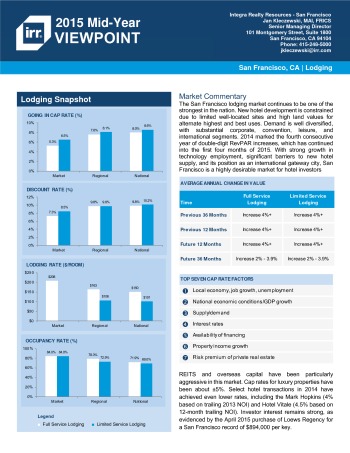 2015 Mid-Year Viewpoint San Francisco Hospitality Report