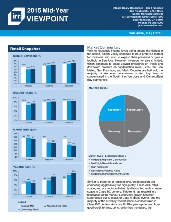 2015 Mid-Year Viewpoint San Jose Retail Report