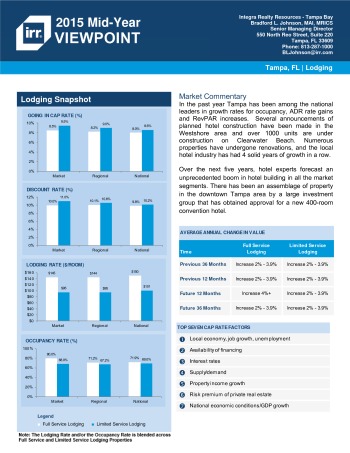 2015 Mid-Year Viewpoint Tampa Hospitality Report