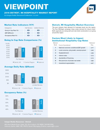 2016 Viewpoint Detroit Hospitality Report