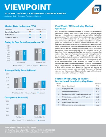 2016 Viewpoint Fort Worth Hospitality Report