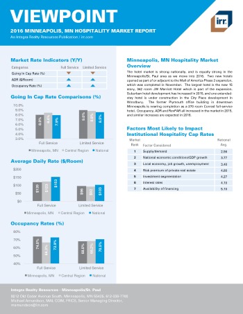 2016 Viewpoint Minneapolis Hospitality Report