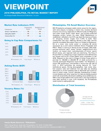 2016 Viewpoint Philadelphia Retail Report