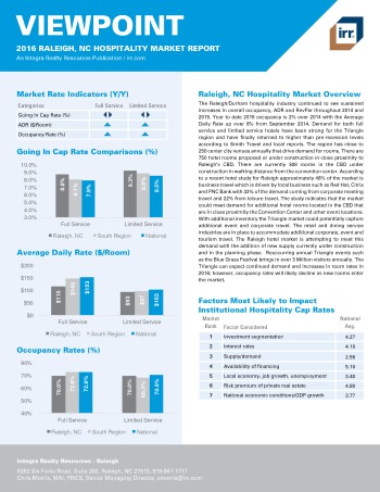 2016 Viewpoint Raleigh Hospitality Report