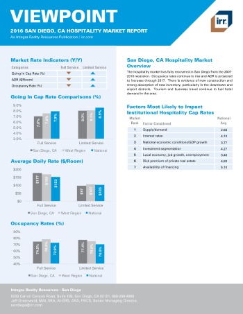 2016 Viewpoint San Diego Hospitality Report