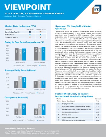 2016 Viewpoint Syracuse Hospitality Report