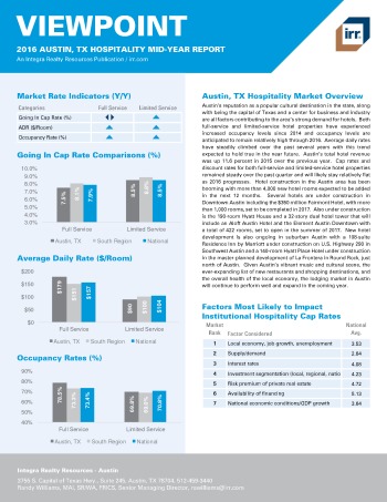2016 Mid-Year Viewpoint Austin Hospitality Report
