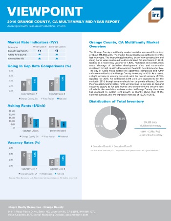 2016 Mid-Year Viewpoint Orange County Multifamily Report