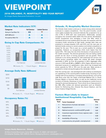 2016 Mid-Year Viewpoint Orlando Hospitality Report