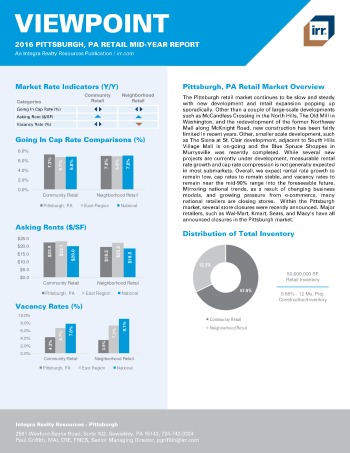 2016 Mid-Year Viewpoint Pittsburgh Retail Report