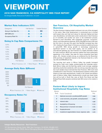 2016 Mid-Year Viewpoint San Francisco Hospitality Report