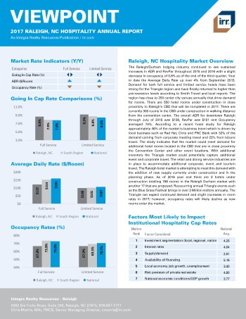 2017 Viewpoint Raleigh Hospitality Report