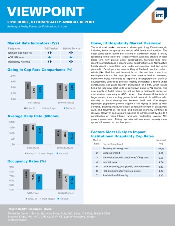 2018 Viewpoint Boise Hospitality Report