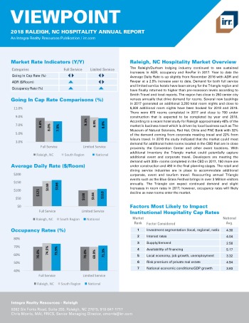 2018 Viewpoint Raleigh Hospitality Report