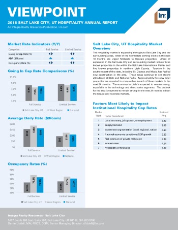 2018 Viewpoint Salt Lake City Hospitality Report