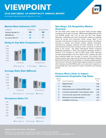 2018 Viewpoint San Diego Hospitality Report