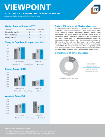 2018 Mid-Year Viewpoint Dallas, TX Industrial Report