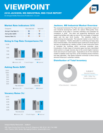 2018 Mid-Year Viewpoint Jackson, MS Industrial Report