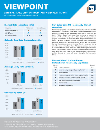 2018 Mid-Year Viewpoint Salt Lake City, UT Hospitality Report