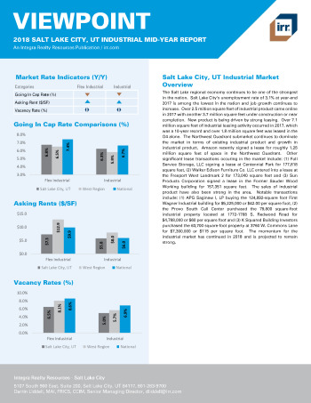 2018 Mid-Year Viewpoint Salt Lake City, UT Industrial Report