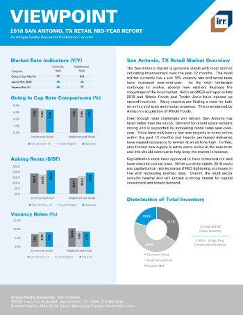 2018 Mid-Year Viewpoint San Antonio, TX Retail Report