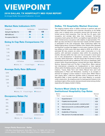 2019 Mid-Year Viewpoint Dallas Hospitality Report
