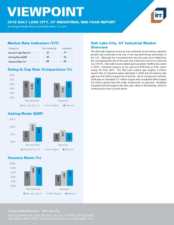2019 Mid-Year Viewpoint Salt Lake City Industrial Report