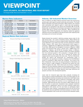 2020 Mid-Year Viewpoint Atlanta, GA Industrial Report