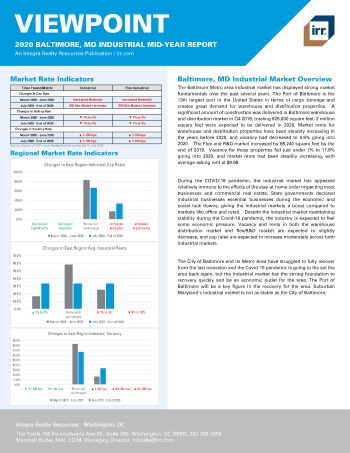 2020 Mid-Year Viewpoint Baltimore, MD Industrial Report