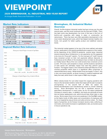 2020 Mid-Year Viewpoint Birmingham, AL Industrial Report