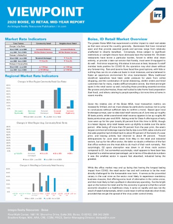 2020 Mid-Year Viewpoint Boise, ID Retail Report