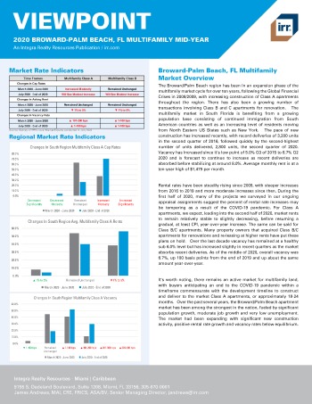 2020 Mid-Year Viewpoint Broward-Palm Beach, FL Multifamily Report