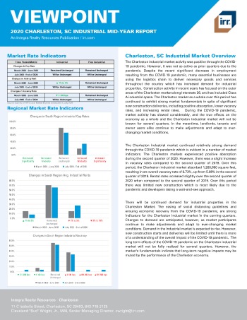 2020 Mid-Year Viewpoint Charleston, SC Industrial Report