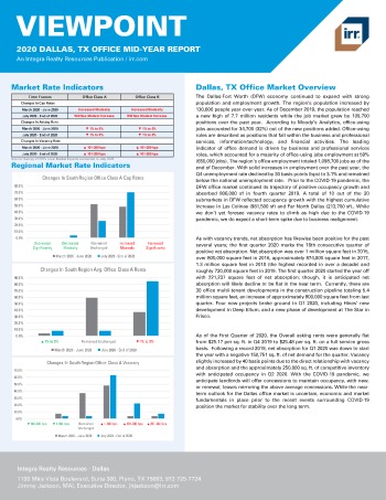 2020 Mid-Year Viewpoint Dallas, TX Office Report